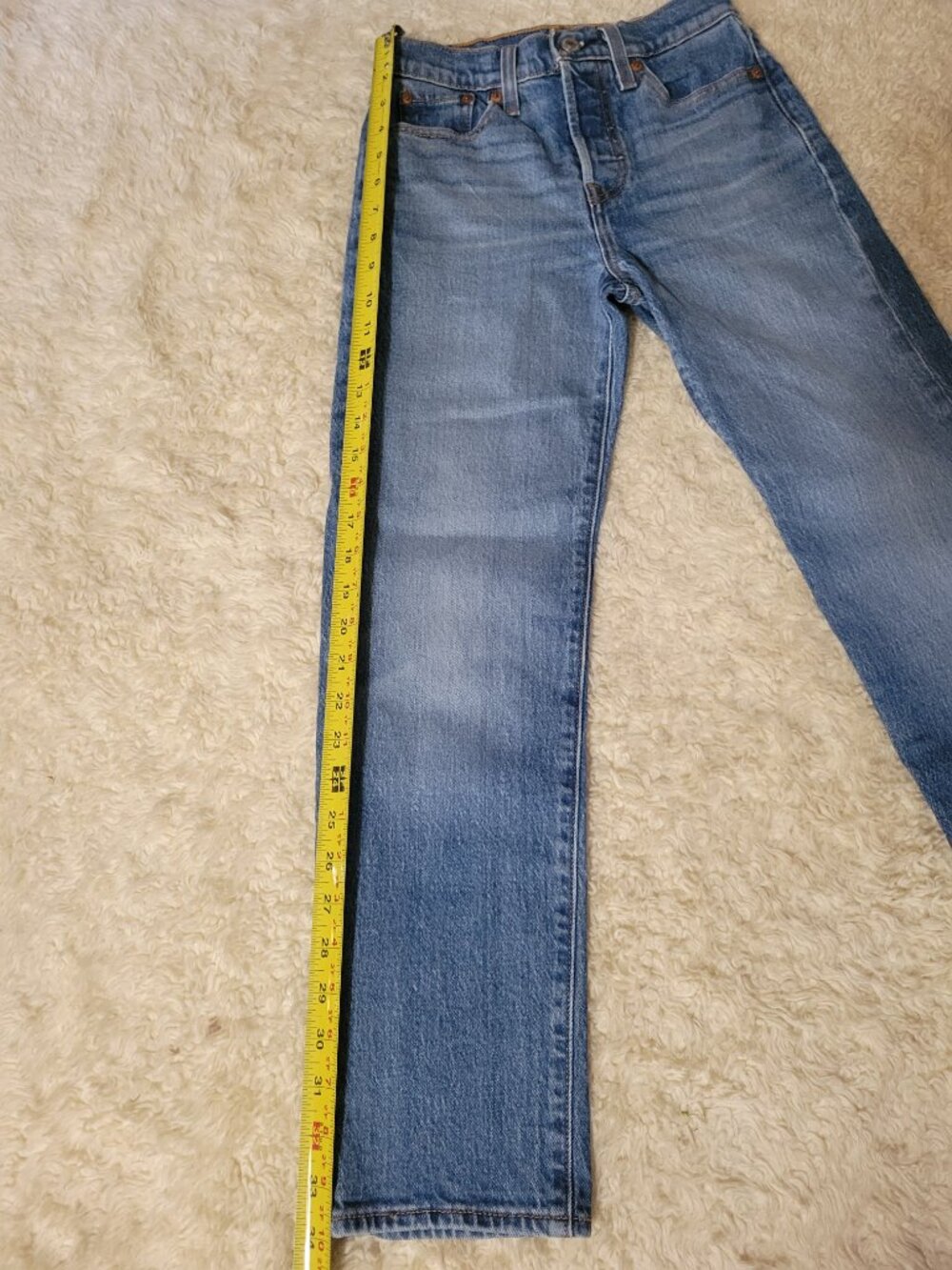 Levi's Wedgie Straight in Jazz Jive Sound Med Blue | 23 | 24" Inseam - Picture 11 of 16